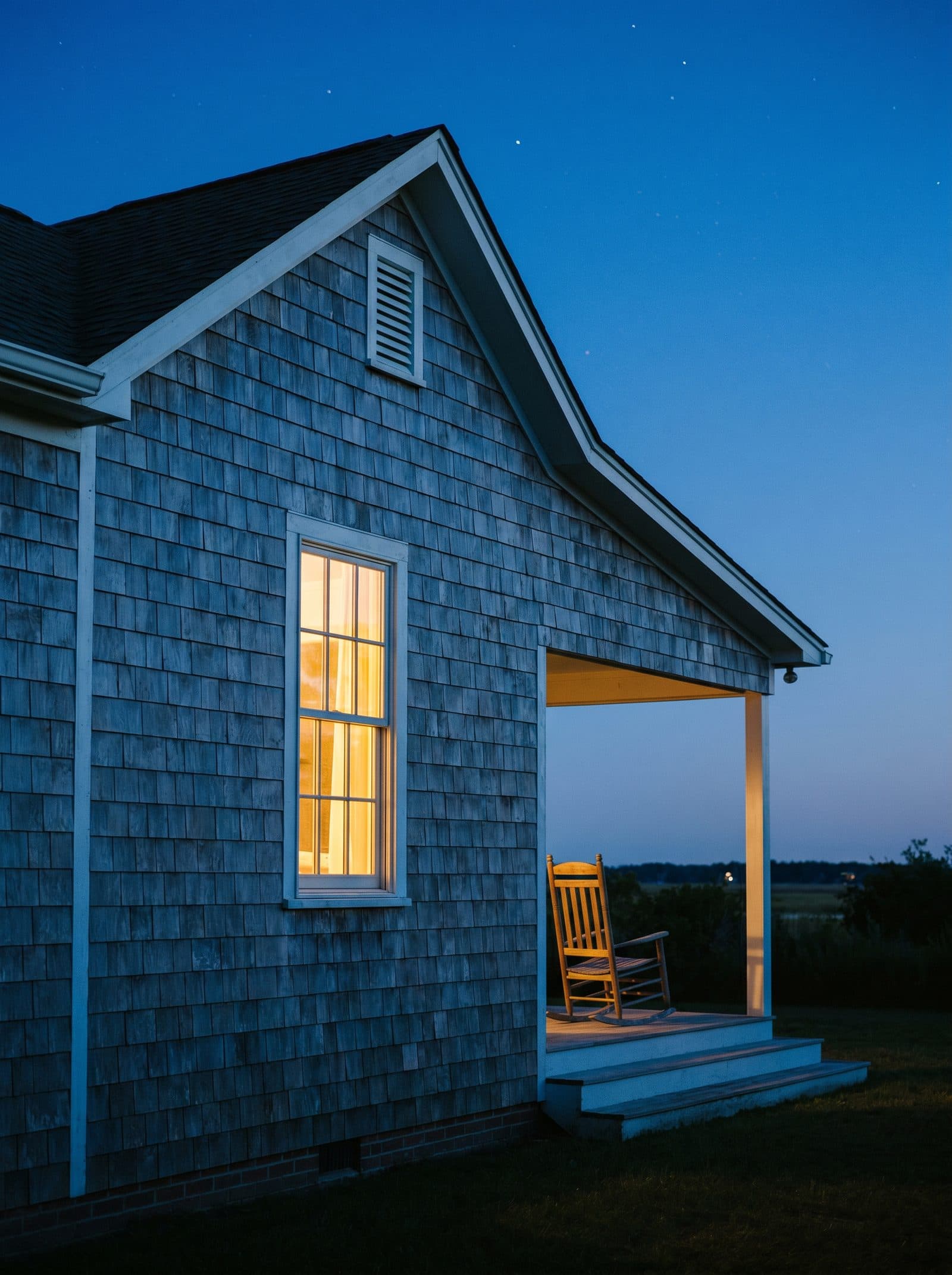 Cape Charles cottage at dusk