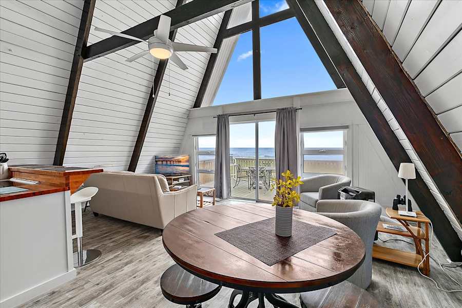 Dune-Top A-Frame with Oceanfront Loft