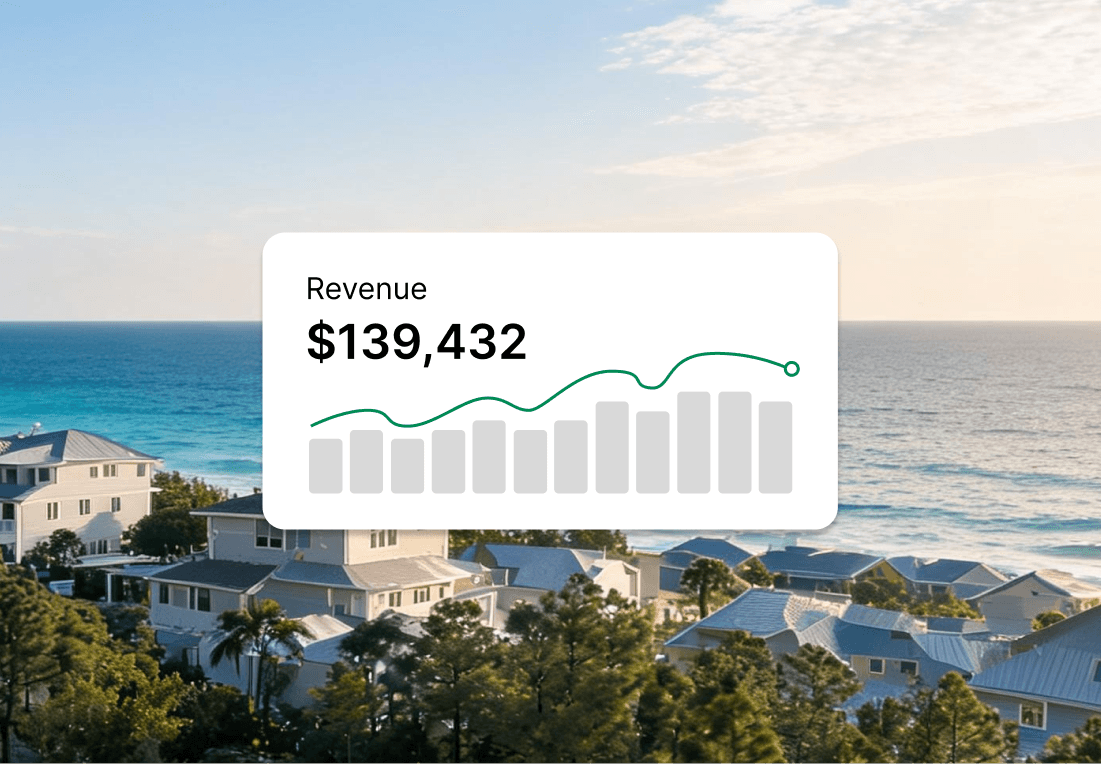 Revenue chart showing $139,432 with an upward trend