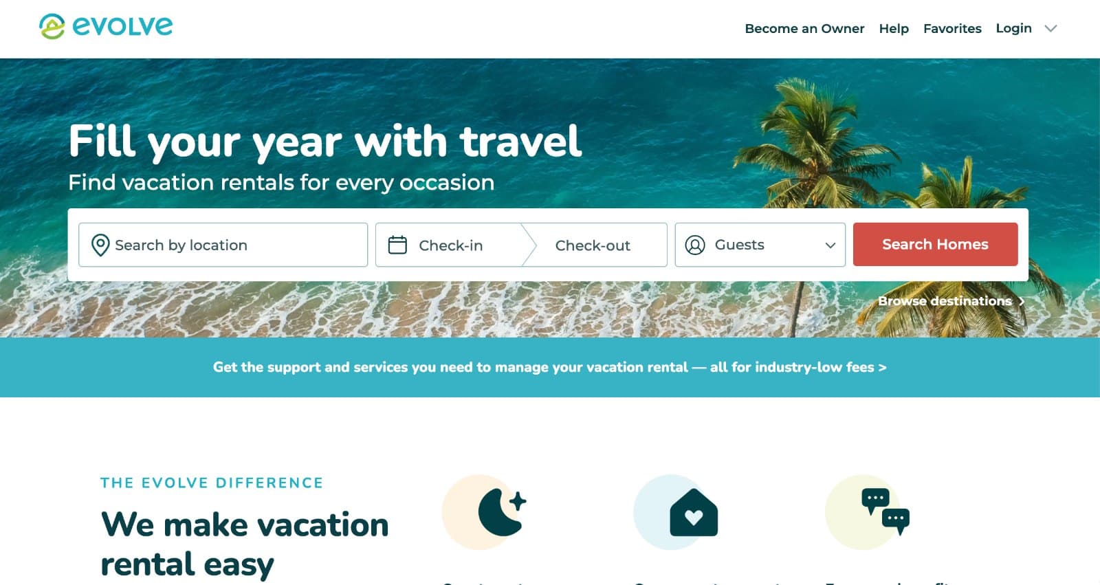 Evolve homepage
